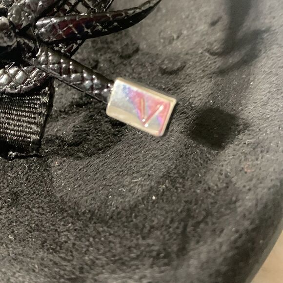 VIONIC Bella II Lizard embossed strap flipflop thong bow detail silvertone cap - Picture 3 of 10